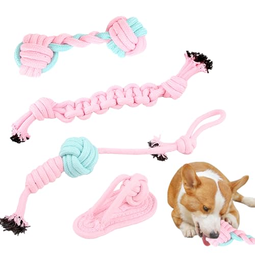 kinrguiyuez Hundespielzeug, 4 x Kauspielzeug, Zugaktivitäten für geistige Stimulation und Zahnreinigung, interaktives Spiel zur Linderung von Langeweile kinrguiyuez Hundespielzeug, 4 x Kauspielzeug, Zugaktivitäten für geistige Stimulation und Zahnreinigung, interaktives Spiel zur Linderung von Langeweile von kinrguiyuez