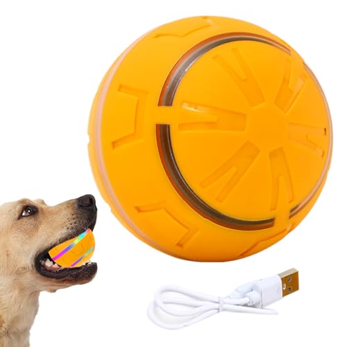 kinrguiyuez Interaktiver Hundeball, hüpfender Hundeball, interaktives Spielzeug – über USB wiederaufladbares Haustierzubehör mit LED-Lichtern, automatische Bewegung für Indoor-Spielübungen kinrguiyuez Interaktiver Hundeball, hüpfender Hundeball, interaktives Spielzeug – über USB wiederaufladbares Haustierzubehör mit LED-Lichtern, automatische Bewegung für Indoor-Spielübungen von kinrguiyuez