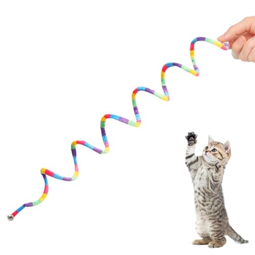 kinrguiyuez Katzenspielzeug mit Glocke – Plüsch-Kätzchen-Curl-Spielzeug gegen Langeweile, elastisch, bequem, bunt, interaktives Spiel kinrguiyuez Katzenspielzeug mit Glocke – Plüsch-Kätzchen-Curl-Spielzeug gegen Langeweile, elastisch, bequem, bunt, interaktives Spiel von kinrguiyuez