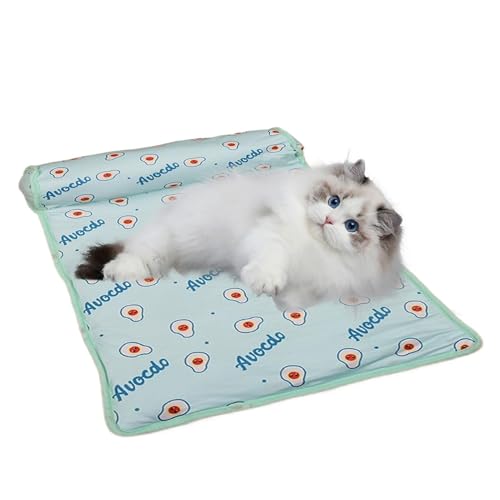 kinrguiyuez Kühlbett für Hunde, waschbar, faltbar, Eisseide, Kühlmatte für Haustiere, niedliches Kätzchen-Eiskissen mit Kissen, hält kühl, atmungsaktiv, Isomatte für Haustiere im Innenbereich kinrguiyuez Kühlbett für Hunde, waschbar, faltbar, Eisseide, Kühlmatte für Haustiere, niedliches Kätzchen-Eiskissen mit Kissen, hält kühl, atmungsaktiv, Isomatte für Haustiere im Innenbereich von kinrguiyuez