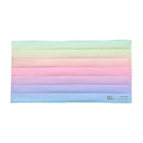 kinrguiyuez Kühlmatte für Hunde – Gel-Kühlmatte für Hunde – Regenbogen-Farbverlauf, Katzen-Outdoor-Bett, Schlafmatratze für Couch, Sofa, 50 x 80 cm kinrguiyuez Kühlmatte für Hunde – Gel-Kühlmatte für Hunde – Regenbogen-Farbverlauf, Katzen-Outdoor-Bett, Schlafmatratze für Couch, Sofa, 50 x 80 cm von kinrguiyuez
