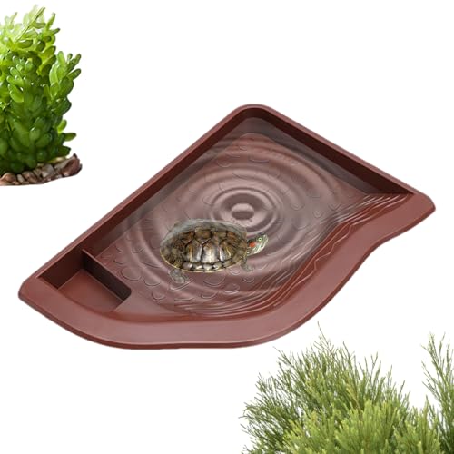kinrguiyuez Reptilien-Wassernapf – Schildkröten-Futter-Wasserschale – Pool, große Landschaftsschale für Schlangen, Zuhause, Bartdrache, Wasserkletter-Haustier, Schildkröte, Aquarium von kinrguiyuez