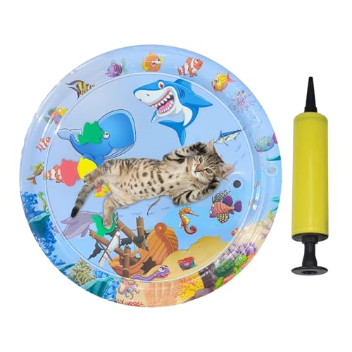 kinrguiyuez Wassermatte für Katzen, Katzenspielzeug Matte mit Tier-Design, kühlendes Artefakt, verdicktes aufblasbares Pad, Wasserspiel für Hunde Anreicherung kinrguiyuez Wassermatte für Katzen, Katzenspielzeug Matte mit Tier-Design, kühlendes Artefakt, verdicktes aufblasbares Pad, Wasserspiel für Hunde Anreicherung von kinrguiyuez