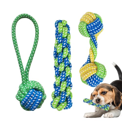 kinrguiyuez Welpenschlepper Spielzeug, Welpen -Seilspielzeug - 3X Tauziehen von Kriegseilen für Hunde - PUP-Mahlen Accessoires, bissbeständige Zähneputzspielzeuge für Innen- und Außenhunde kinrguiyuez Welpenschlepper Spielzeug, Welpen -Seilspielzeug - 3X Tauziehen von Kriegseilen für Hunde - PUP-Mahlen Accessoires, bissbeständige Zähneputzspielzeuge für Innen- und Außenhunde von kinrguiyuez