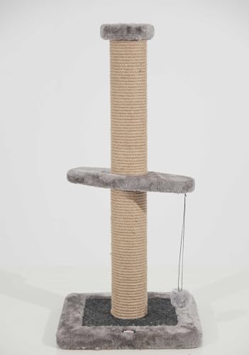 Kirin Legend Katzenkratzbaum Basic, Katzenkratzbaum für große Katzen mit Spielball, großer vertikaler Kratzbaum für Indoor-Katzen und Kätzchen,Katzenkratzbrett mit Ruhebereich (Grau,30 * 30 * 66cm) von kirin LEGEND