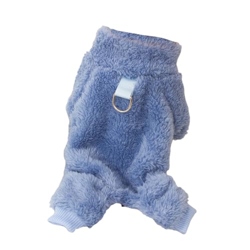 kiskick Bequeme Hundekleidung für den Winter, gemütlich, mit Traktionsring, weiche Haustierkleidung, kaltes Wetter, bequem, Blau, Größe S von kiskick