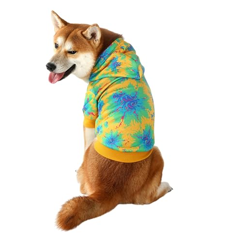 kiskick Bequemer Haustier-Kapuzenpullover, modische Kleidung, Herbst und Winter, niedlich, weich, bunt, bedruckt, kurze Ärmel, zweibeinig, mittelgroß, groß, Hunde-Sweatshirt, Welpen-Outfit, von kiskick