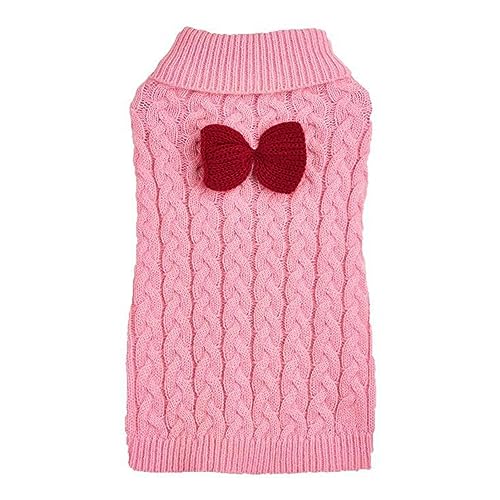 kiskick Gestrickte dreidimensionale Twist Design Haustier Pullover mit Schleife Dekoration Weiche Atmungsaktive Bequeme Winterkleidung für Hunde Katzen Einfach zu Tragen Liefert Rosa S kiskick Gestrickte dreidimensionale Twist Design Haustier Pullover mit Schleife Dekoration Weiche Atmungsaktive Bequeme Winterkleidung für Hunde Katzen Einfach zu Tragen Liefert Rosa S von kiskick
