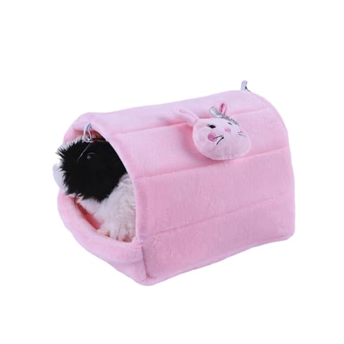 kiskick Hamsternest mit Cartoon-Thema, mit Haken zum Aufhängen, weich, gemütlich, halb geschlossenes Bett für kleine Haustiere, lebendige Farben, perfekt für Herbst und Winter, Hellrosa, Größe S kiskick Hamsternest mit Cartoon-Thema, mit Haken zum Aufhängen, weich, gemütlich, halb geschlossenes Bett für kleine Haustiere, lebendige Farben, perfekt für Herbst und Winter, Hellrosa, Größe S von kiskick