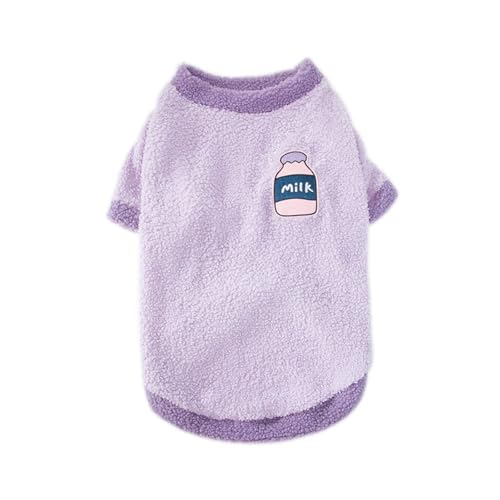 kiskick Haustier Pullover Haustier Kleidung Bequem Warm Haustier Winter Pullover Cartoon Muster Helle Farbe Hund Kleidung Haustier Liefert Winter Pullover für Haustiere Lila 4XL von kiskick