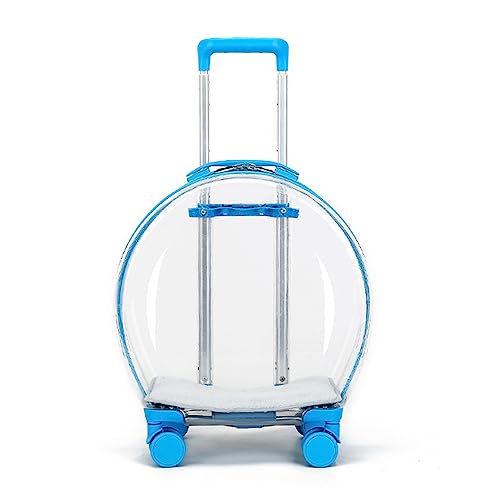 kiskick Haustier-Trolley, transparente Kapseltasche, Reisetasche, tragbar, mit Rad, Teleskopstange, Katzen und Hunde, Reisetasche, Tragetasche für Welpen, Hunde, Spaziergänge und Reisen, Blau kiskick Haustier-Trolley, transparente Kapseltasche, Reisetasche, tragbar, mit Rad, Teleskopstange, Katzen und Hunde, Reisetasche, Tragetasche für Welpen, Hunde, Spaziergänge und Reisen, Blau von kiskick