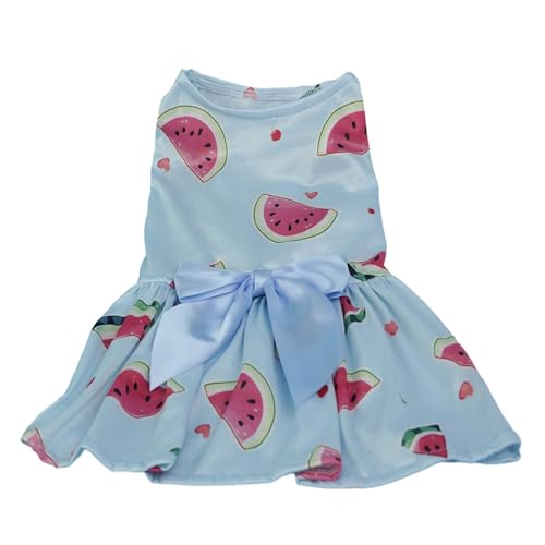 kiskick Haustierkleid mit Schleife, feine Verarbeitung, Sommer, süßes Band, Wassermelone, Erdbeere, Obst, ärmellos, zweibeinig, für kleine und mittelgroße Hunde, Welpen, Katzen, Blau, Größe L kiskick Haustierkleid mit Schleife, feine Verarbeitung, Sommer, süßes Band, Wassermelone, Erdbeere, Obst, ärmellos, zweibeinig, für kleine und mittelgroße Hunde, Welpen, Katzen, Blau, Größe L von kiskick