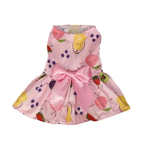 kiskick Haustierkleid mit Schleife, feine Verarbeitung, Sommer, süßes Band, Wassermelone, Erdbeere, Obst, ärmellos, zweibeinig, für kleine und mittelgroße Hunde, Welpen, Katzen, Rosa, Größe L kiskick Haustierkleid mit Schleife, feine Verarbeitung, Sommer, süßes Band, Wassermelone, Erdbeere, Obst, ärmellos, zweibeinig, für kleine und mittelgroße Hunde, Welpen, Katzen, Rosa, Größe L von kiskick