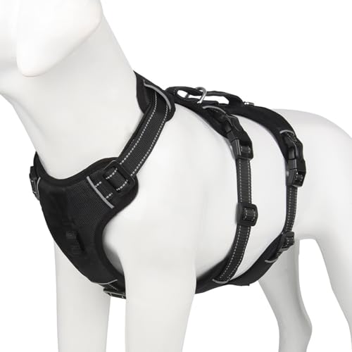 kiskick Hundegeschirr, atmungsaktiv, ausbruchsicher, verstellbare Schnalle, kein Ziehen, Brustgeschirr, Größe M, Schwarz kiskick Hundegeschirr, atmungsaktiv, ausbruchsicher, verstellbare Schnalle, kein Ziehen, Brustgeschirr, Größe M, Schwarz von kiskick