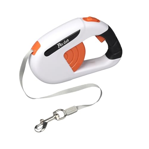kiskick Hundeleine, ausziehbar, ergonomischer Griff, für kleine und mittelgroße Hunde, tragbar, verhedderungsfrei, automatische Leine, Weiß und Orange, 3 m kiskick Hundeleine, ausziehbar, ergonomischer Griff, für kleine und mittelgroße Hunde, tragbar, verhedderungsfrei, automatische Leine, Weiß und Orange, 3 m von kiskick