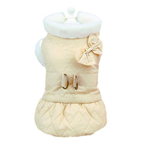 kiskick Hundemantel mit Schleife, gemütlich, warm, wasserdicht, reflektierend, Fleece, gefüttert mit tragbarem Traktionsring, Haustier-Winterjacke, auffällig, Aprikose, M kiskick Hundemantel mit Schleife, gemütlich, warm, wasserdicht, reflektierend, Fleece, gefüttert mit tragbarem Traktionsring, Haustier-Winterjacke, auffällig, Aprikose, M von kiskick