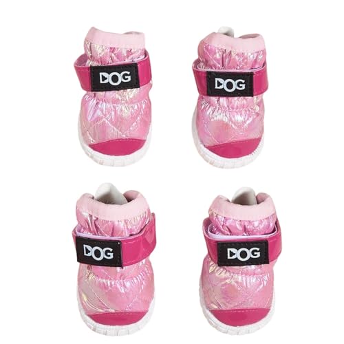 kiskick Hundeschuhe für kaltes Wetter, rutschfest, wasserdicht, Verschlussband, Befestigung, verdickt, warm, winddicht, Pfotenschutz für Hunde, Rosa, Größe 2XL, 4 Stück kiskick Hundeschuhe für kaltes Wetter, rutschfest, wasserdicht, Verschlussband, Befestigung, verdickt, warm, winddicht, Pfotenschutz für Hunde, Rosa, Größe 2XL, 4 Stück von kiskick