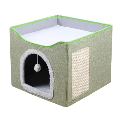 kiskick Katzennestbett, gemütlich, faltbar, versteckbar, mit Kratzpads, wendbare Kissen für Katzen im Innenbereich unter 9 kg, bequemes Katzenbett, Grün kiskick Katzennestbett, gemütlich, faltbar, versteckbar, mit Kratzpads, wendbare Kissen für Katzen im Innenbereich unter 9 kg, bequemes Katzenbett, Grün von kiskick