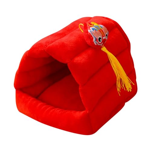 kiskick Kuscheliges Hamsterbett, Winternest, dick, weich, Plüsch, Cartoon-Drachen-Anhänger, kältebeständig, Wärmespeicherung, Schlafen für Tiere, Kaninchen, Rot, M kiskick Kuscheliges Hamsterbett, Winternest, dick, weich, Plüsch, Cartoon-Drachen-Anhänger, kältebeständig, Wärmespeicherung, Schlafen für Tiere, Kaninchen, Rot, M von kiskick