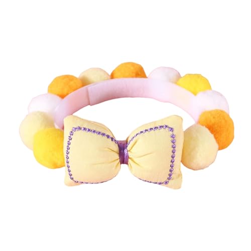 kiskick Langlebiges Haustierhalsband, modisch, bunt, langlebig, mit Fellkugelschleifen, weiches Katzenhalsband, elegante Hundekette, Gelb, Größe M kiskick Langlebiges Haustierhalsband, modisch, bunt, langlebig, mit Fellkugelschleifen, weiches Katzenhalsband, elegante Hundekette, Gelb, Größe M von kiskick