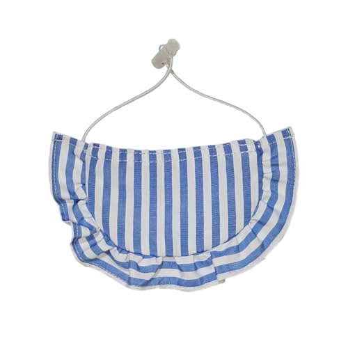 kiskick Nicht verblassendes Haustierhalsband, elegantes Haustierhalsband, modisches gestreiftes Haustier-Lätzchen, Schal, verstellbar, bequem, für Hunde, Katzen, Speicheltuch, Haustierbedarf, Blau, M von kiskick