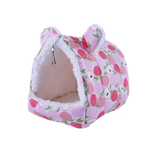 kiskick Niedliches Design Hamsternest Cartoon-Form Haustierbett gemütliches Hamsternest halb geschlossen mit Haken zum Aufhängen Cartoon bedrucktes Haustierbett für kaltes Wetter, Rosenrot, L kiskick Niedliches Design Hamsternest Cartoon-Form Haustierbett gemütliches Hamsternest halb geschlossen mit Haken zum Aufhängen Cartoon bedrucktes Haustierbett für kaltes Wetter, Rosenrot, L von kiskick