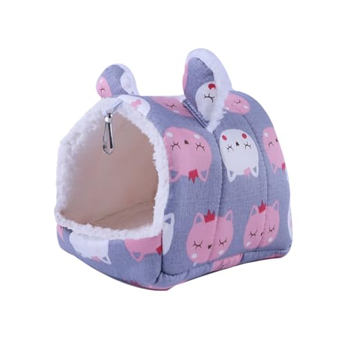 kiskick Niedliches Design Hamsternest Cartoon-Form Haustierbett gemütliches Hamsternest halb geschlossen mit Haken zum Aufhängen Cartoon bedrucktes Haustierbett für kaltes Wetter grau XL kiskick Niedliches Design Hamsternest Cartoon-Form Haustierbett gemütliches Hamsternest halb geschlossen mit Haken zum Aufhängen Cartoon bedrucktes Haustierbett für kaltes Wetter grau XL von kiskick