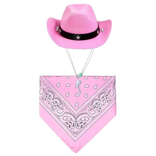 kiskick Western-Cowboy-Hundekostüm, Hut, Halloween-Kostüme, Cowboyhut, Haustier-Cowboy-Kostüm, Cosplay-Kappe, Schal-Set, atmungsaktiv, verstellbare Schnalle, stilvolle Hundekostüme, Rosa kiskick Western-Cowboy-Hundekostüm, Hut, Halloween-Kostüme, Cowboyhut, Haustier-Cowboy-Kostüm, Cosplay-Kappe, Schal-Set, atmungsaktiv, verstellbare Schnalle, stilvolle Hundekostüme, Rosa von kiskick