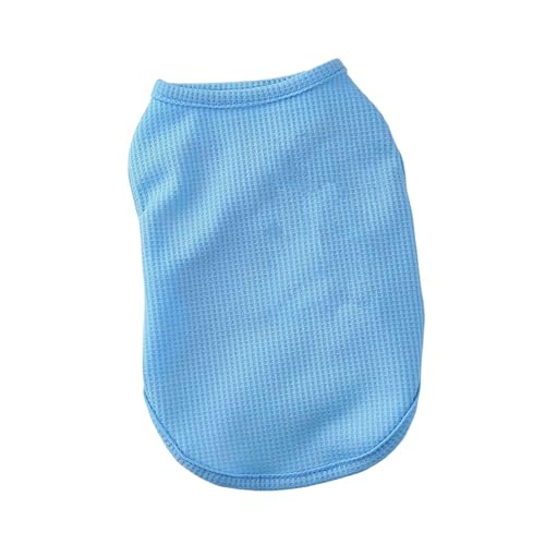 kiskick Zweibeinige Haustierkleidung, Rundhalsausschnitt, Haustier-Top, bequemes, weiches Hunde-Sweatshirt, modisch, einfarbig, Katze, ärmelloses T-Shirt für Frühling und Sommer, Blau, Größe M von kiskick