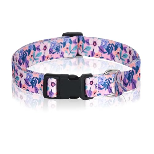 Modisches violettes verstellbares Hundehalsband – weiches und anpassungsfähiges, verstellbares Hundehalsband ist ein atmungsaktives, reflektierendes Halsband mit Blumenmuster, geeignet für Modisches violettes verstellbares Hundehalsband – weiches und anpassungsfähiges, verstellbares Hundehalsband ist ein atmungsaktives, reflektierendes Halsband mit Blumenmuster, geeignet für von kitudaty