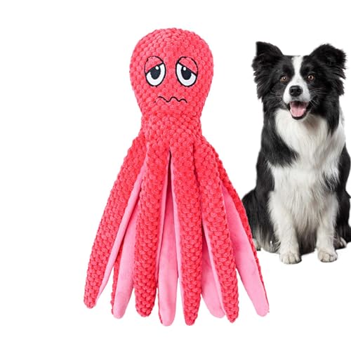 kivrimlarv Interaktives Hundespielzeug, interaktives Quietschspielzeug – lebendiges und niedliches Oktopus-Hundespielzeug mit verschiedenen Soundeffekten von kivrimlarv