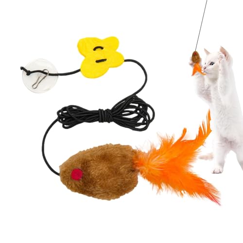 kivrimlarv Katzenfederspielzeug – interaktives Katzenspielzeug, buntes Katzenspielzeug, flexibles Selbstbedienungs-Katzenspielzeug für kleine und mittelgroße Katzen von kivrimlarv