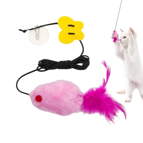 kivrimlarv Katzenfederstab-Spielzeug – Kreativer Katzenfederstab, interaktives Spielzeug, buntes Katzenspielzeug, flexibles Selbstbedienungs-Katzenspielzeug für kleine und mittelgroße Katzen von kivrimlarv