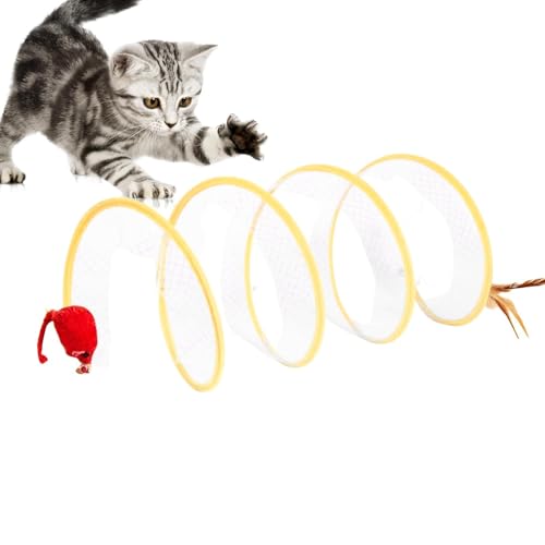 kivrimlarv Katzenspiel-Tunnelspielzeug – Haustierspielzeug-Tunnel für interaktiven Spaß, gefalteter Tunnel, Katzenspielzeug, interaktives Haustier-Abenteuertunnel-Spielzeug, Katzen-Donut-Tunnel für von kivrimlarv