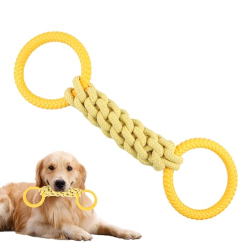 kivrimlarv Kauspielzeug für Hunde, robustes und interaktives Hundespielzeug mit 2 Griffen, Hunde-Zugseil zur Zahnreinigung, Kauspielzeug für kleine und mittelgroße Hunde von kivrimlarv