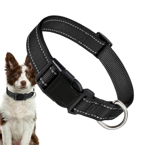 kivrimlarv Nylon-Hundehalsband – Komfort-Halsband für Hunde, atmungsaktiv, bequem, verstellbar, Nylon, Haustierhalsband für mittelgroße Hunde von kivrimlarv
