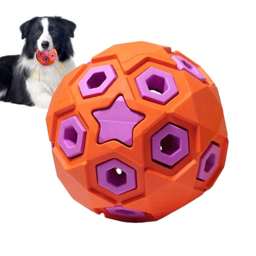 kivrimlarv Quietschender Hundeball | Hohler Kicherball in Sternform aus Gummi für Hunde | interaktives Trainingszubehör, tragbares, bissfestes Hundespielzeug für Welpen und Kätzchen von kivrimlarv