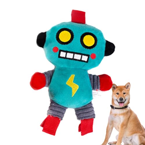kivrimlarv Quietschendes Hundespielzeug, quietschendes Plüsch-Spielzeug – Roboter-Kauspielzeug, Plüsch-Hundespielzeug für Katzen, kleine, mittelgroße Hunde und Welpen von kivrimlarv
