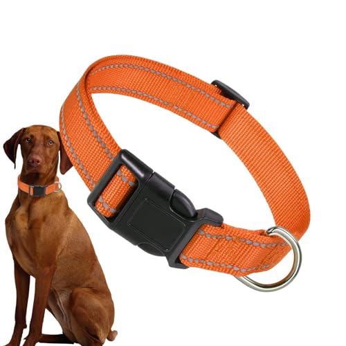 kivrimlarv Reflektierendes Hundehalsband, Komfort-Halsband, verstellbare Nylon-Schnalle, Nylon, atmungsaktiv, bequem für verschiedene Hunde von kivrimlarv
