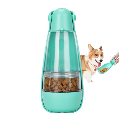 kivrimlarv Reise-Hunde-Wasserflasche – Haustier Reise Trinkflasche – Inklusive Futterbehälter & Kotbeutelhalter, 5 in 1 Outdoor Haustier Zubehör, Welpentrink-Futterschale für Camping von kivrimlarv