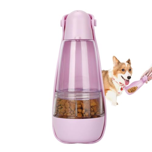 kivrimlarv Reise-Hunde-Wasserflasche – Wandern Tragbarer Wasserspender für Hunde | 5 in 1 Outdoor Haustier Zubehör mit Hundetrinkflasche, Lebensmittelaufbewahrungsbehälter und Kotbeutelhalter für von kivrimlarv