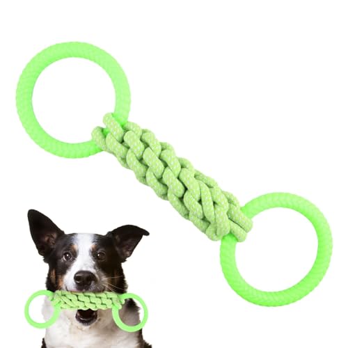 kivrimlarv Robustes Kauspielzeug für Hunde, Seil, robustes Hundespielzeug mit 2 Griffen, Zugseil zur Zahnreinigung, Kauspielzeug für Welpen, kleine Hunde, Größe M von kivrimlarv