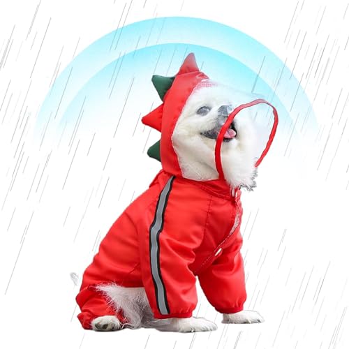 kivrimlarv Wasserdichter Hunde-Regenmantel, Mehrzweck-Regenmantel mit Kapuze, modische Haustierkleidung zum Laufen, Reisen, leichter Regenmantel für Spaziergänge, Outdoor-Aktivitäten von kivrimlarv