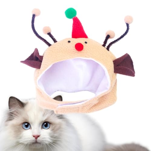 kivrimlarv Weihnachtsmütze – Katzen- und Hundekostüm, atmungsaktiv, Weihnachtsbaum-Form, Haustier-Kostüm, Hut für Katzen, Hunde, Haustiere, mittelgroße Welpen von kivrimlarv