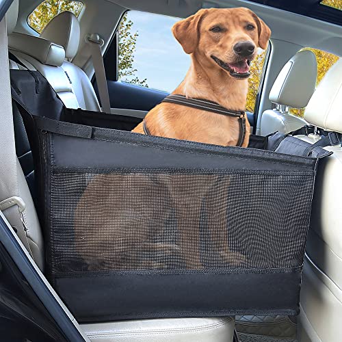 kmirepa Großer Hundeautositz - Hundeautositz Mittelgroßer Hund, Hund Rücksitzbezug Wasserabweisend für Autos, LKW, SUVs, Vollsitz, Halbsitz und Bodenabdeckung von kmirepa