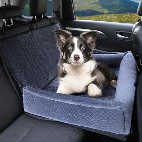 kmirepa Hundeautositz, Plus Version Hundeautobett für große mittelgroße Hunde oder 2 kleine Hunde, Multifunktions-Design Hundeautositze mit rutschfester Unterseite, verwendet als Hundebett oder von kmirepa