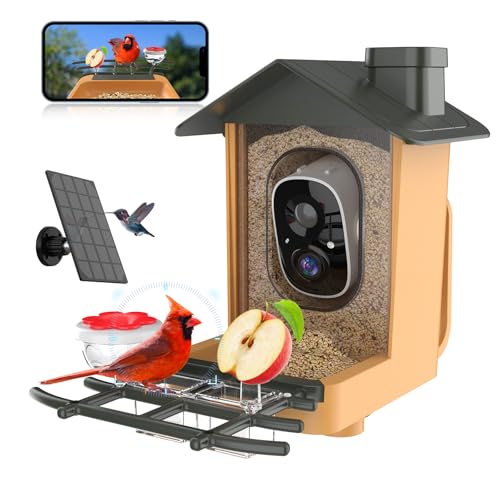 Vogelfutterhaus mit Kamera 2K HD Vollfarbe Nachtsicht KI Vogelerkennung Sofortiger Benachrichtigung Automatisch Aufnahme von Vogelvideos, Vogelhaus mit Kamera Solarbetrieben Vogelfutterhaus mit Kamera 2K HD Vollfarbe Nachtsicht KI Vogelerkennung Sofortiger Benachrichtigung Automatisch Aufnahme von Vogelvideos, Vogelhaus mit Kamera Solarbetrieben von kompinac