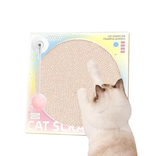 komsoup Kratzbrett für Katzen, Kratzpads für Hauskatzen | Klassisches Schallplatten-Kratzbrett für Kätzchen,Katzenkratzer aus Pappe mit Federschwingball, Katzenminze-Kratzbrett für Hauskatzen komsoup Kratzbrett für Katzen, Kratzpads für Hauskatzen | Klassisches Schallplatten-Kratzbrett für Kätzchen,Katzenkratzer aus Pappe mit Federschwingball, Katzenminze-Kratzbrett für Hauskatzen von komsoup