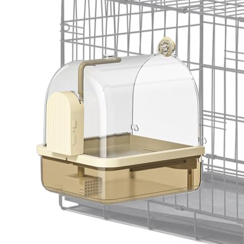 komsoup Vogelbad Käfig - Wellensittich Badestation - Automatisches Kausicheres Bad Mit Sitzstange Und Spielbereich Zwei Modi Für Zucht Reise Ausstellung Außen von komsoup