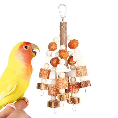 komsoup Vogelspielzeug Für Sittiche - Knabberspielzeug Für Nymphensittiche Mit Käfigdekoration | Vogelkäfig Zubehör Mit Hanfseil Und Schaukeln, Interaktive Beschäftigung Für Sittiche, Nymphensittiche, von komsoup